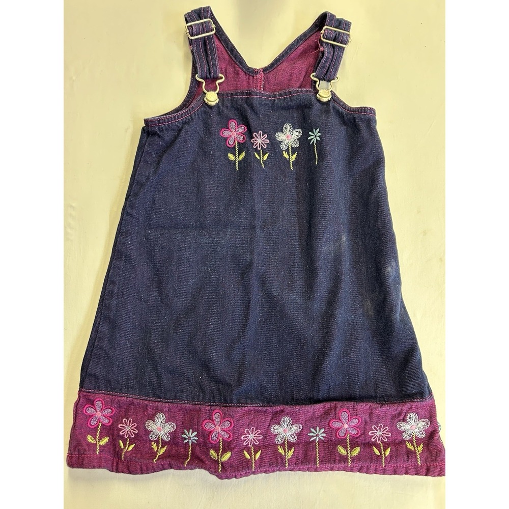 Vintage Jenny Brand Girls Denim Overall Dress Size 6